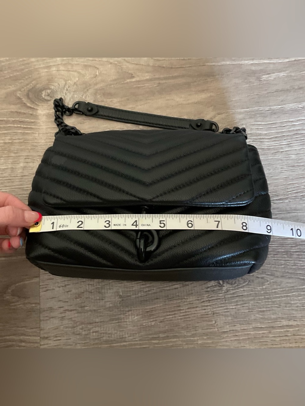 Rebecca Minkoff Black Edie Quilted Chain Shoulder Bag - Picture 6 of 8